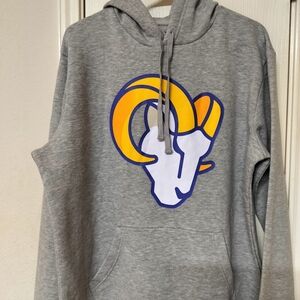 Fanatics Rams Gray Horn Hoodie -Large.